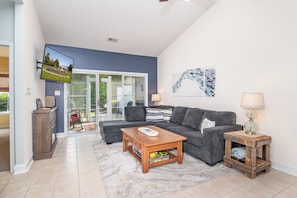 Smart TV, fireplace, video games