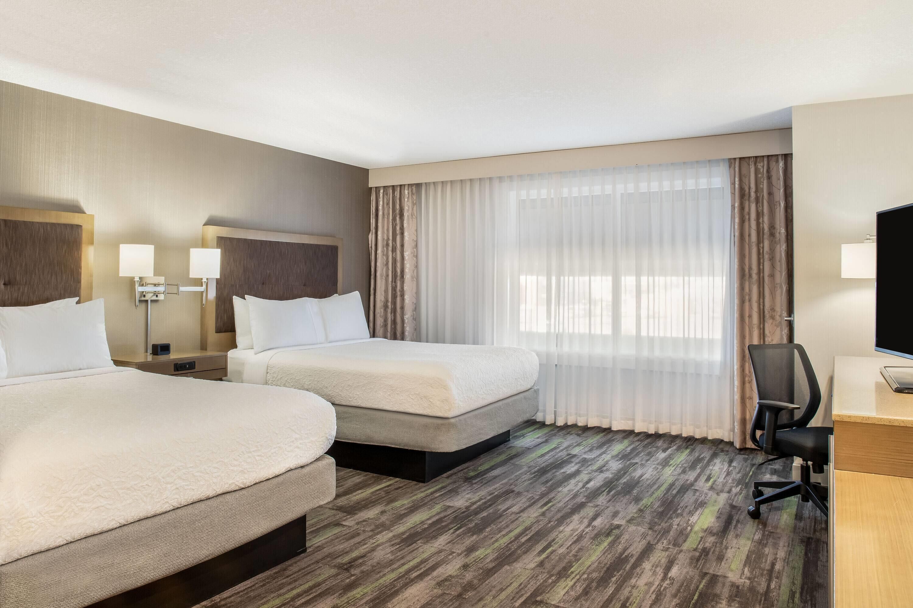 Room, 2 Queen Beds, Accessible, Non Smoking (Mobility/hearing, Roll-in Shower) | Free WiFi, bed sheets