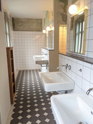 Doccia, asciugamani, carta igienica