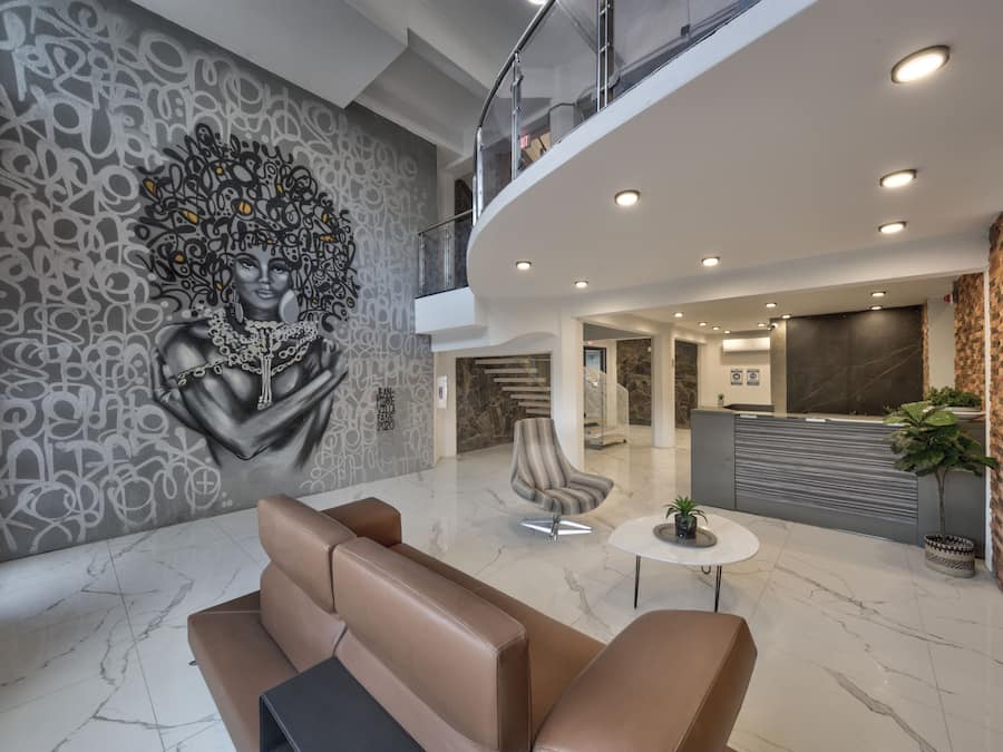 Sitteområde i lobbyen