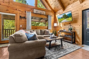 Smart TV, fireplace, streaming services