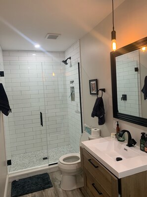 Shower, hair dryer, towels, soap - CHAGRIN FALLS rental - 5 min walk to town. 3 bedrooms & 1 bath. (Chagrin Falls)