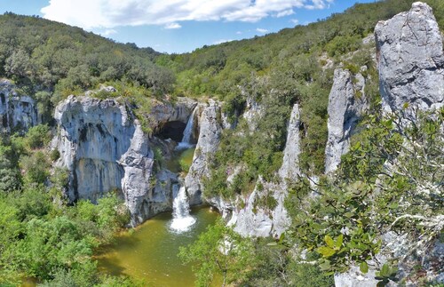 Les Mûriers Ardèche private fenced pool air-conditioned quiet space countryside