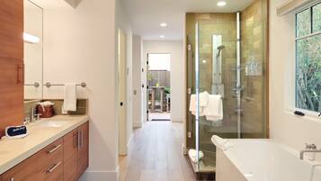 Bathtub, hair dryer, towels