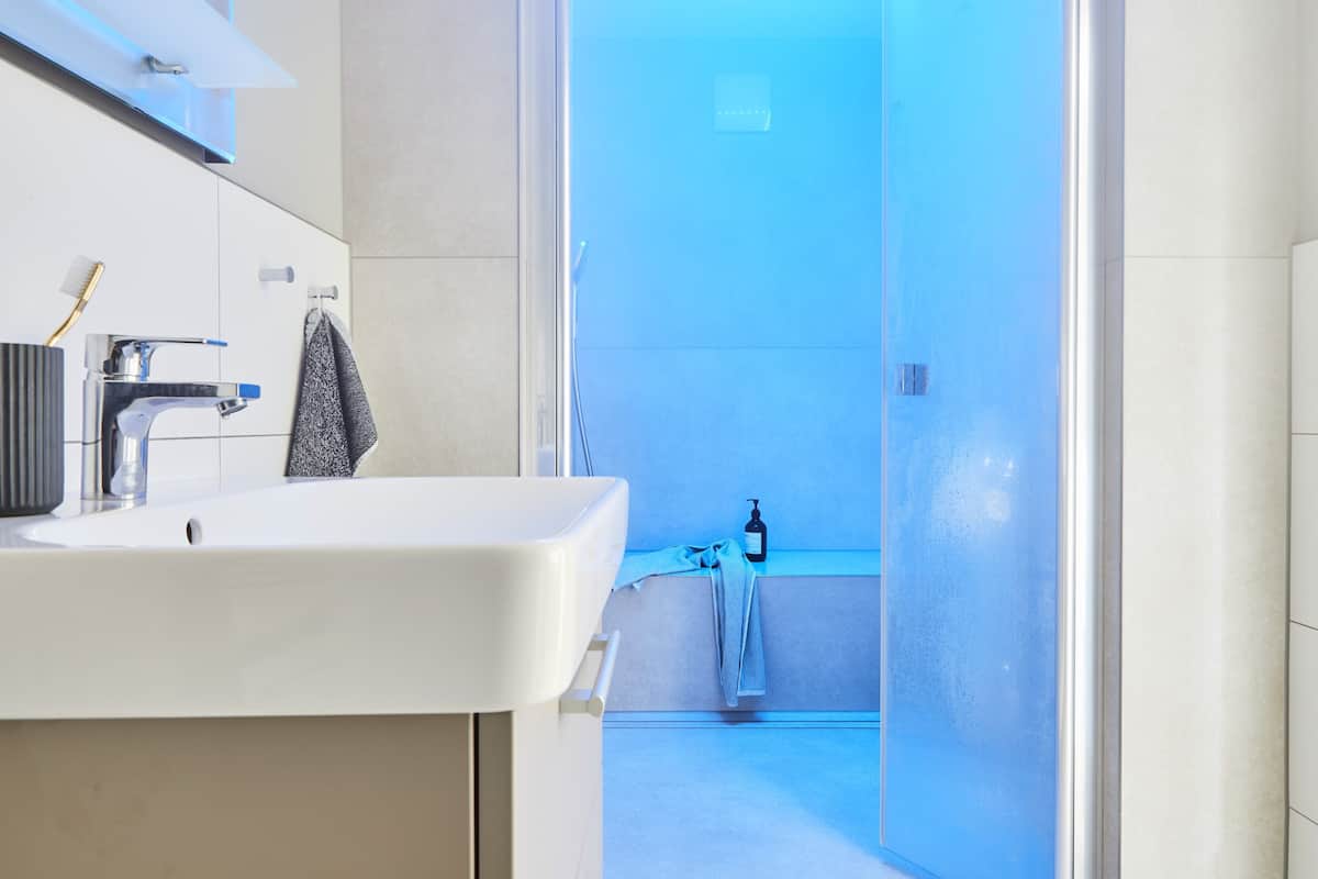 Wellness Suite with Terrace, incl. 128 Euro Cleaning Fee | Bathroom | Shower, rainfall showerhead