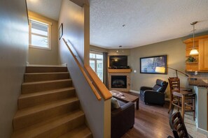 Fernseher, Kamin, DVD-Player