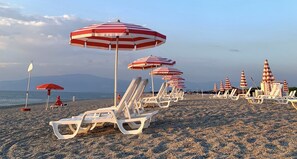 Beach nearby, sun-loungers