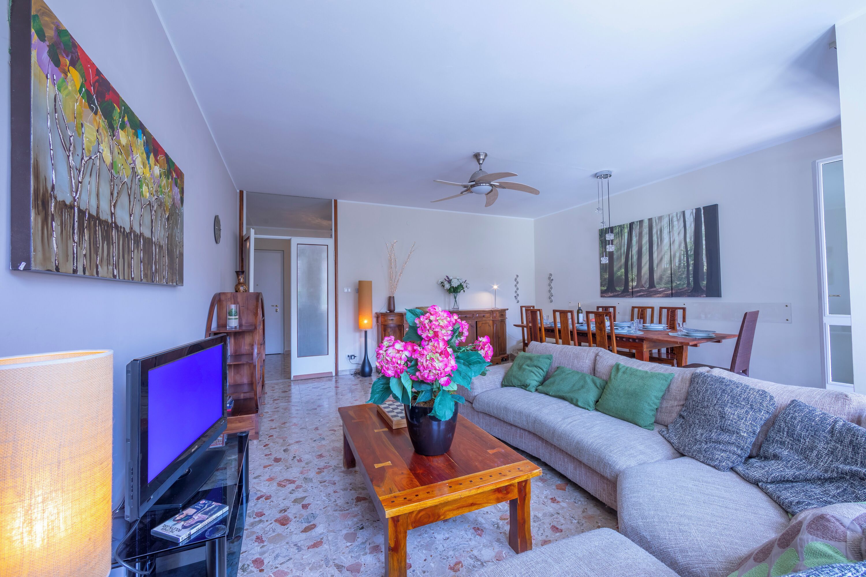 21-inch TV with cable channels