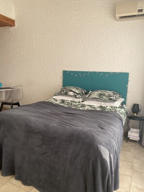 1 bedroom, iron/ironing board, bed sheets