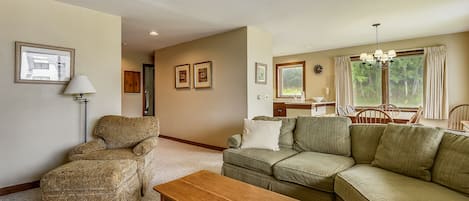 Televisión, chimenea, reproductor de DVD