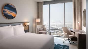 Edredons de pluma, frigobar, cofres nos quartos, escrivaninha