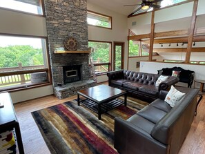 Älytelevisio, takka, videopelejä, kirjoja