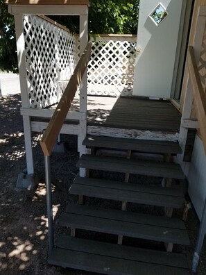 Back entrance. - We are about one and a 1/2 miles from downtown and the hot tubs. (Truth or Consequences)