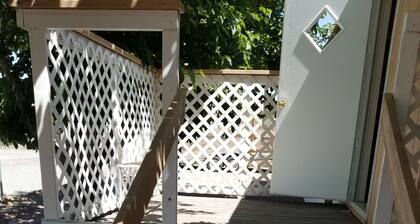 We are about one and a 1/2 miles from downtown and the hot tubs.