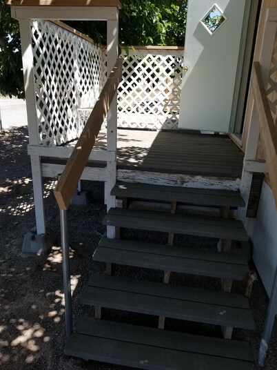 We are about one and a 1/2 miles from downtown and the hot tubs.