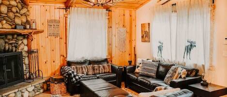 TV, fireplace, video games, offices
