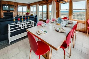 Dining - Oceanfront Bliss w/ outdoor pool, hot tub and beds made ! (Avon)