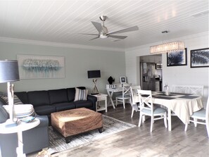 Smart TV, DVD player, books