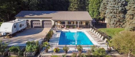 Piscina externa, piscina aquecida