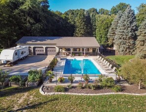 Outdoor pool, a heated pool