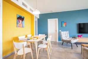 Dining - Vibrant Seaside Stay with Balcony (Nahariya)