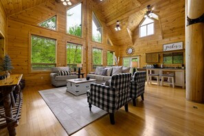 Smart TV, fireplace, DVD player