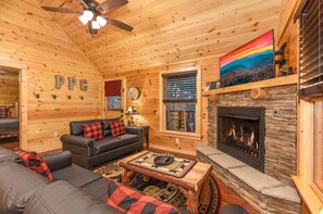 Smart TV, fireplace, video games, books