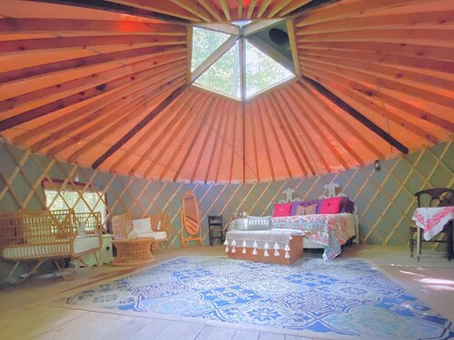 Full Site Woodland Glamping Rental near 3 of NY's Finger Lakes for 14+ 