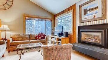 TV, fireplace, DVD player, offices