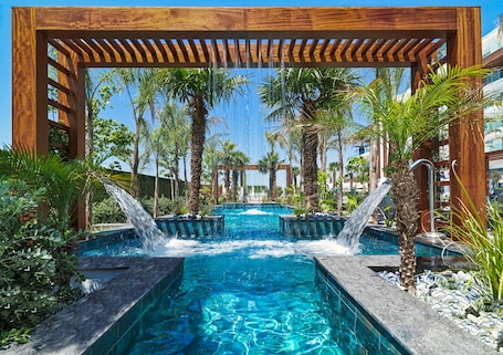 Indoor pool, 2 outdoor pools, pool umbrellas, pool loungers. Amanti, MadeForTwo Hotels – Ayia Napa