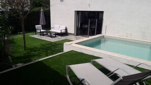 Piscine extérieure, piscine chauffée
