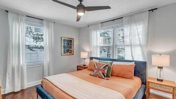 2 habitaciones, tabla de planchar con plancha, cuna de viaje y wifi