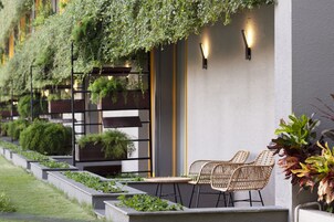 YELLO Room Garden Access | Minibar, in-room safe, desk, blackout drapes