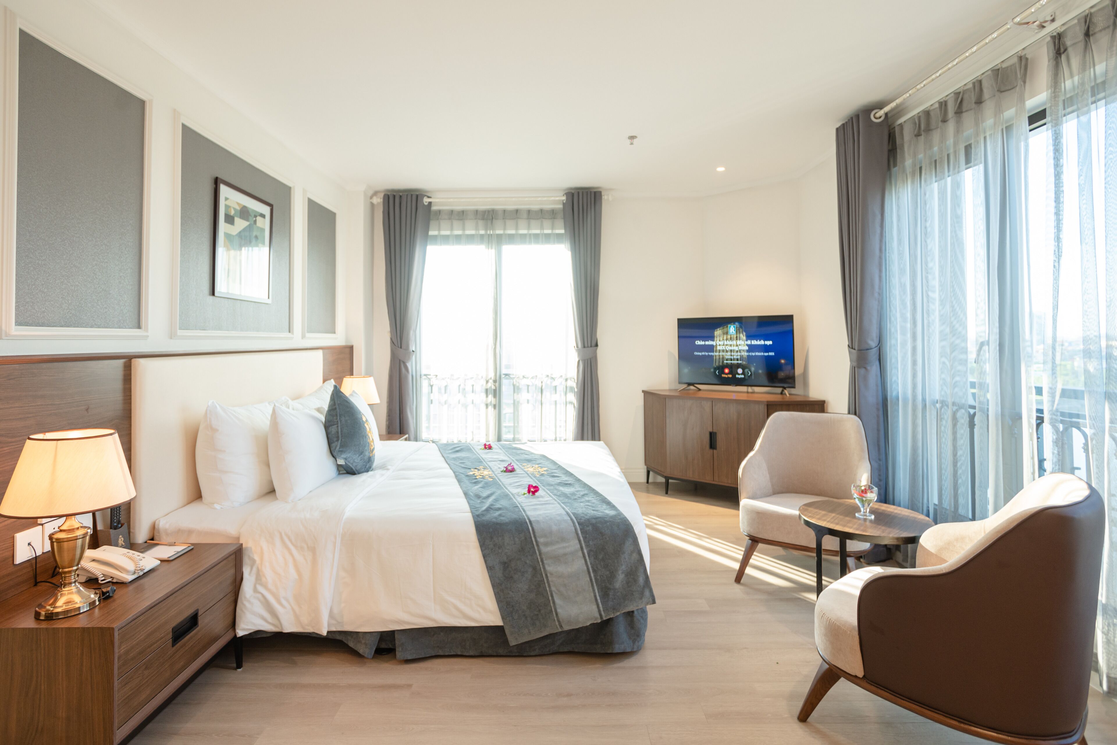 Suíte grand | Roupas de cama premium, camas com colchões pillow-top, frigobar