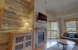 Fireplace - Modern Condo with Amazing Views, Next to the Lift, Hot Tub Available - CS407 (Copper Mountain)