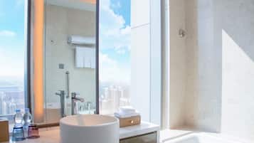Premium bedding, down comforters, memory foam beds, minibar