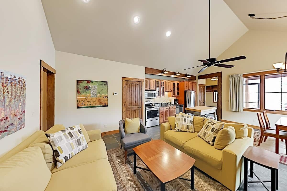 Smart TV, fireplace, video games, DVD player