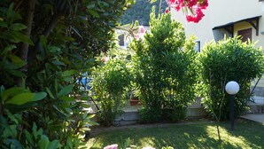 A garden with pink flowers and green foliage. - Holidays at Hydrangea Villa (San Teodoro)