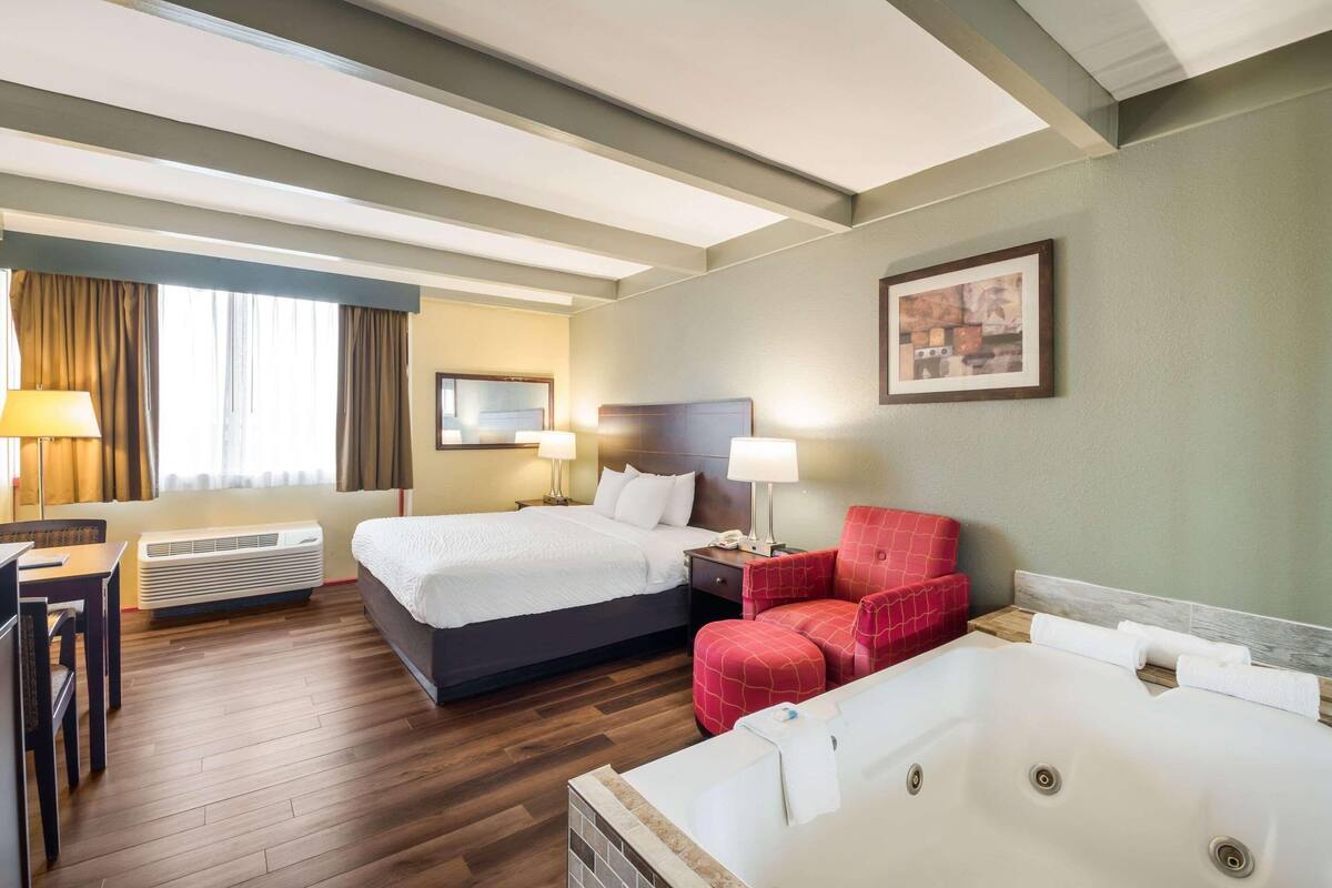 In-room safe, desk, laptop workspace, iron/ironing board