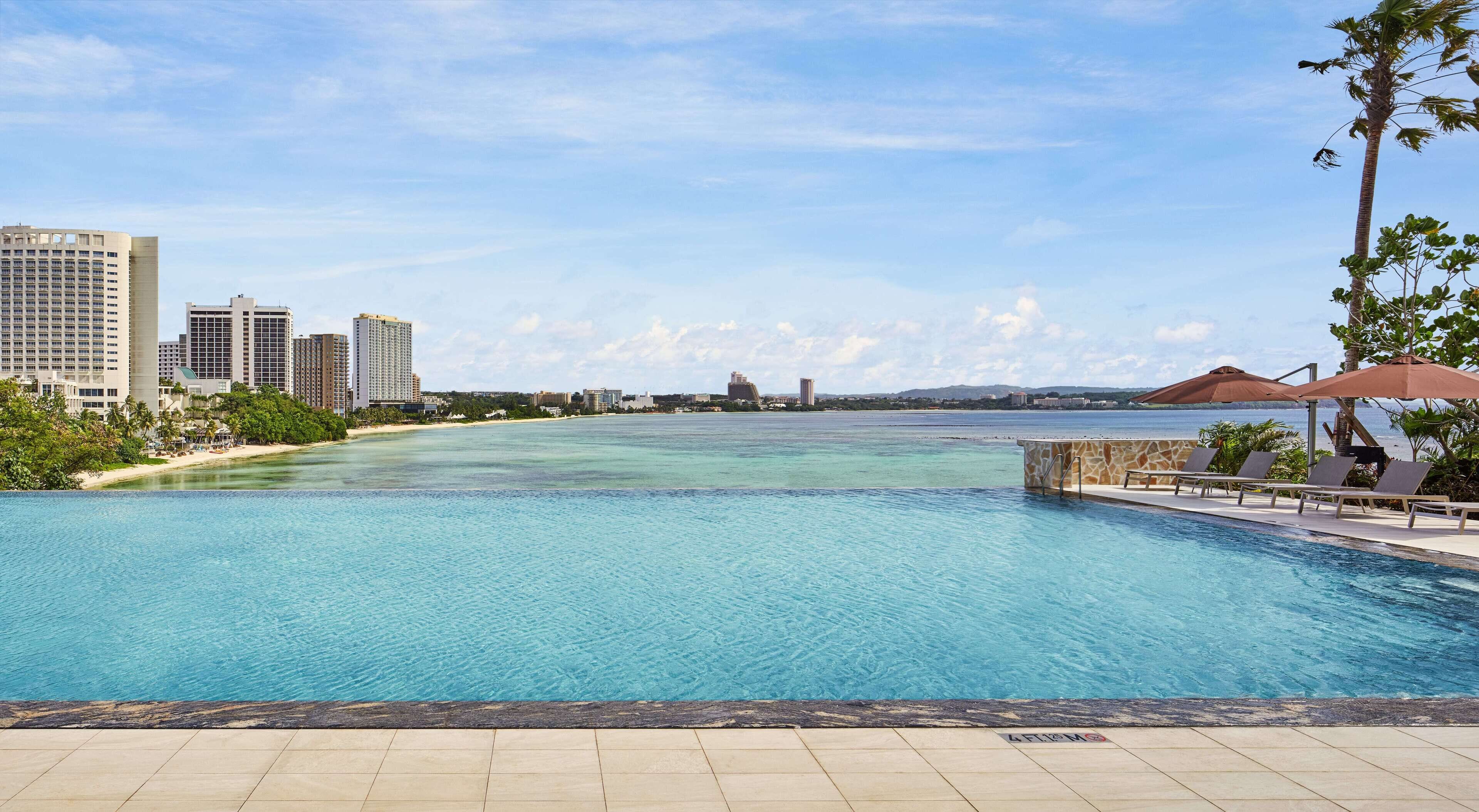 outdoor pool, pool umbrellas