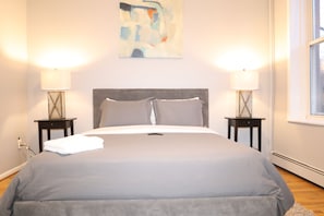 2 bedrooms, desk, iron/ironing board, travel cot