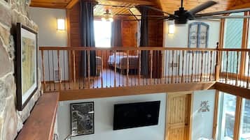 Smart TV, fireplace, foosball, stereo