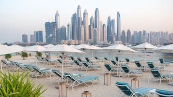 Private beach, white sand, beach cabanas, sun loungers