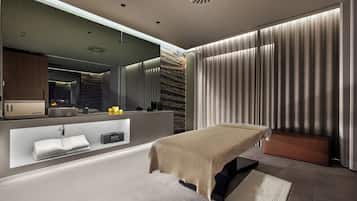 Sauna, steam room, body scrubs, facials, manicures and pedicures