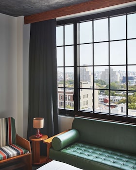 Room (Medium Skyline) | Minibar, in-room safe, individually decorated, individually furnished at Ace Hotel Brooklyn