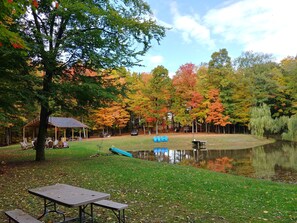 Outdoor dining - Achsah Mongolian Round Tent & Breakfast in Finger Lakes Wine Country region (Rushville)