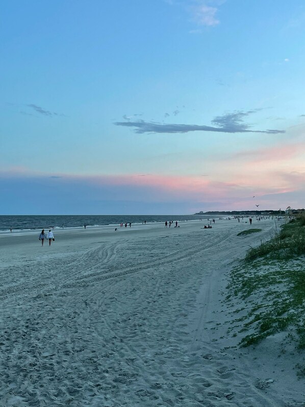 Playa en los alrededores y camastros 