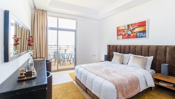Standard-Apartment, Stadtblick | Bettwäsche aus ägyptischer Baumwolle, hochwertige Bettwaren
