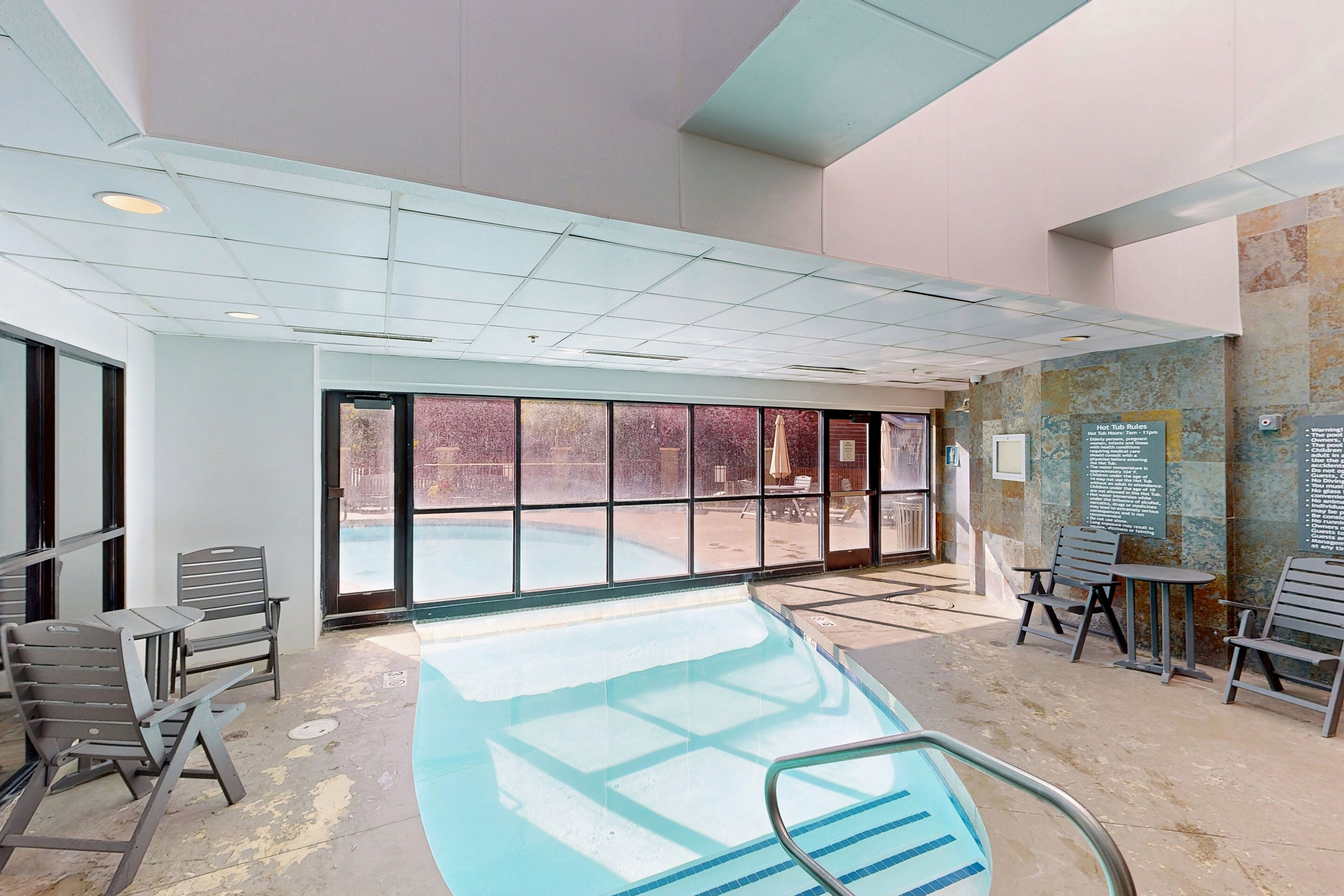 Indoor pool, a heated pool
