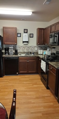 Fridge, microwave, oven, stovetop. A home away from Home